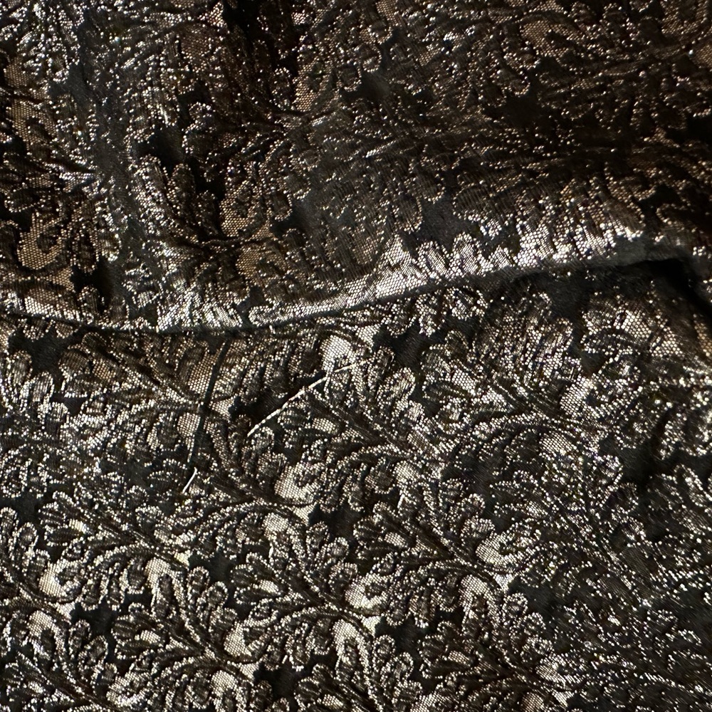 The Kooples Metallic Brocade Cropped Pants in Silver and Black - Picture 5 of 9